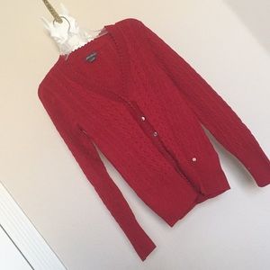 Red Cable Cardigan